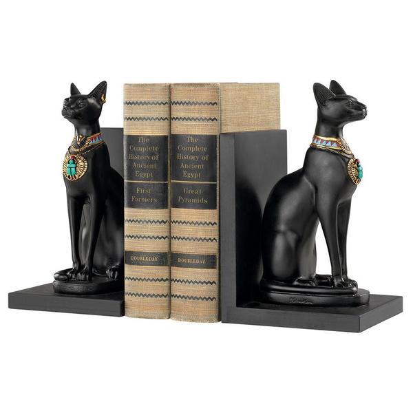 Design Toscano Bastet Cat Goddess of Ancient Egypt Sculptural Bookends JQ7905